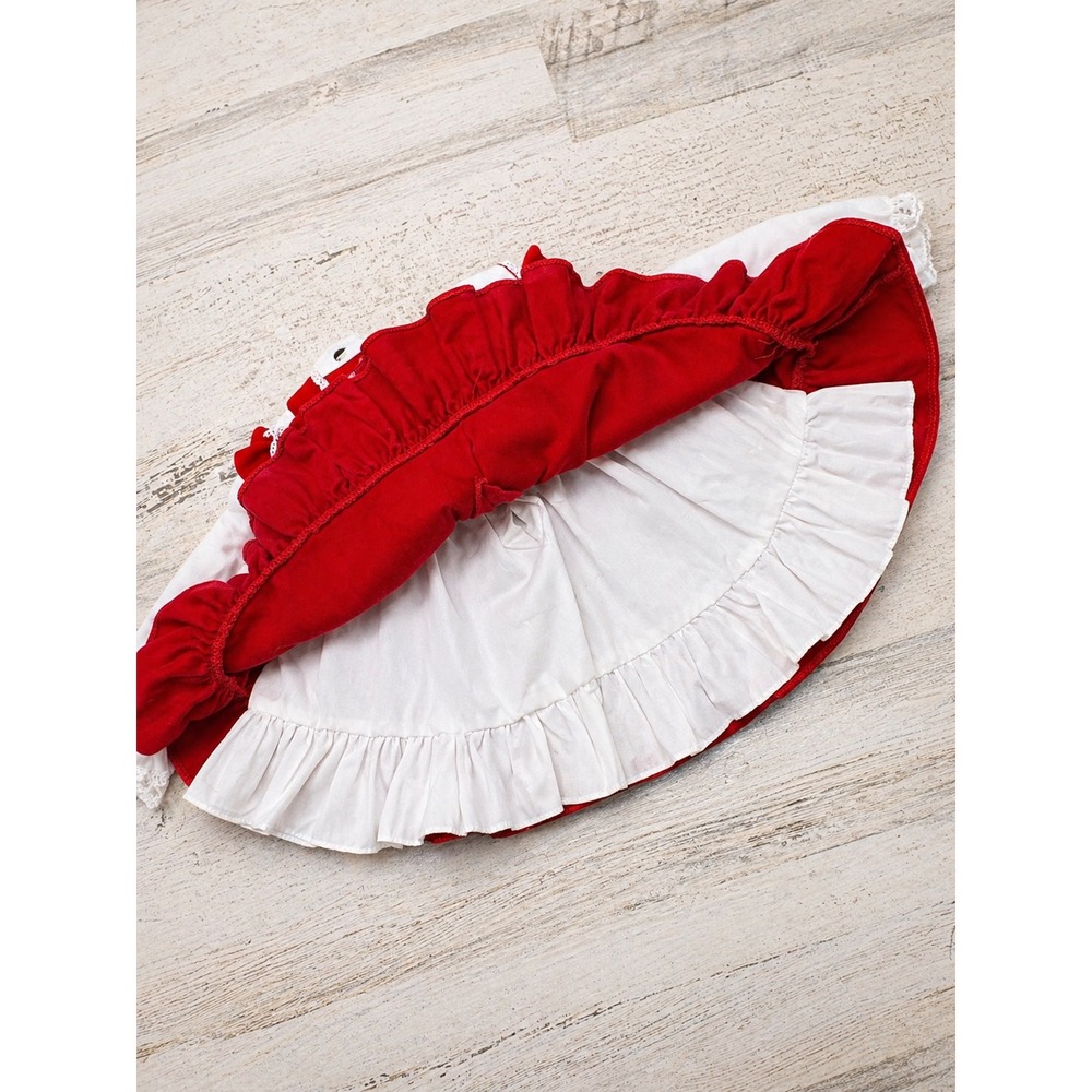 Vintage Baby Togs 12M Red Velvet Dress Embroidered - Holiday -  Girl - Picture 4 of 4